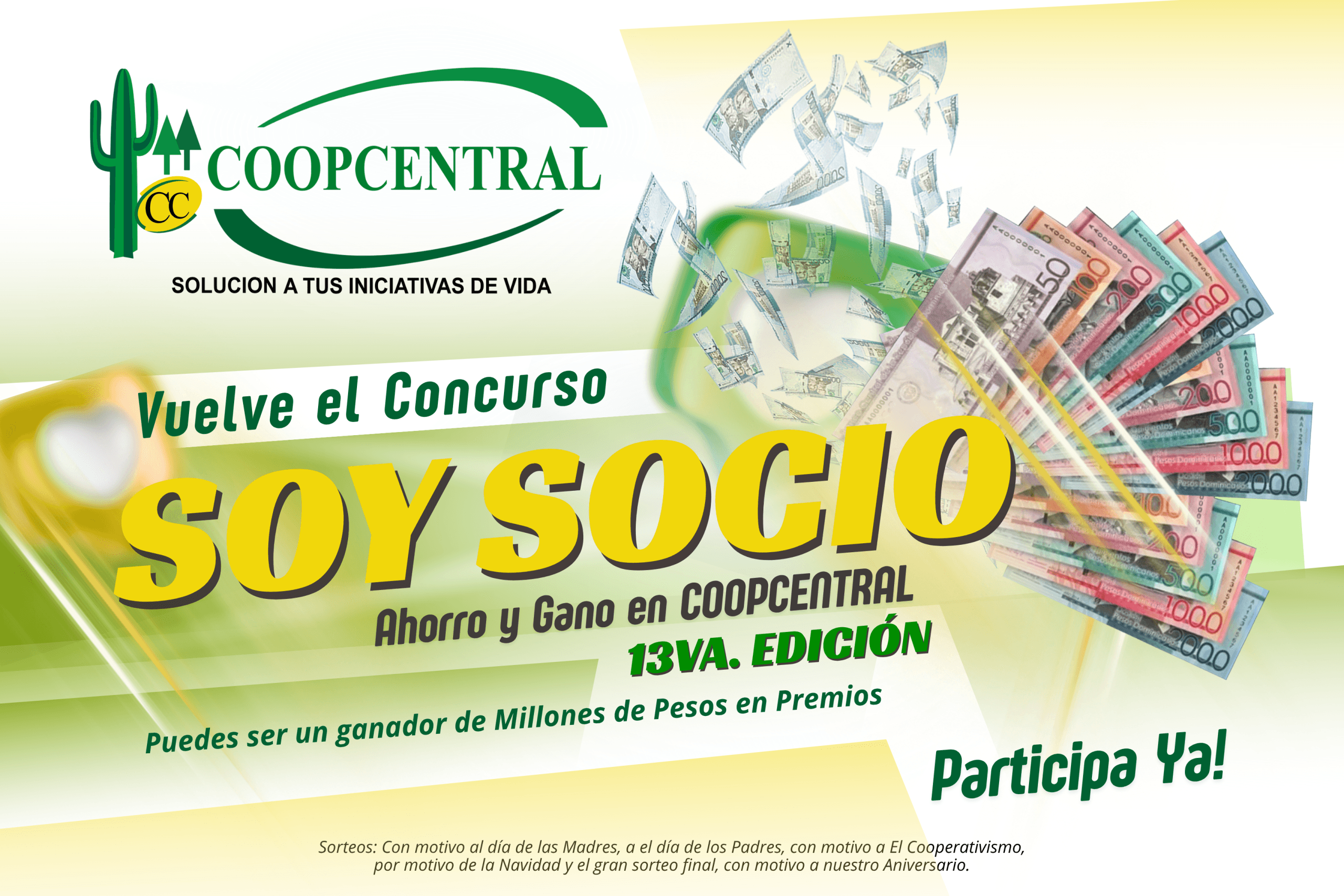 Vuelve el concurso «Soy Socio, Ahorro y Gano en COOPCENTRAL» 13va. Edición. 2026-27